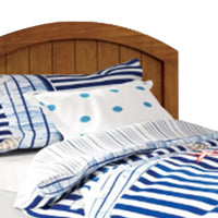 Evon Twin Captain Bed w Trundle, White, Oak Brown, Nautical Coastal Theme - BM342532