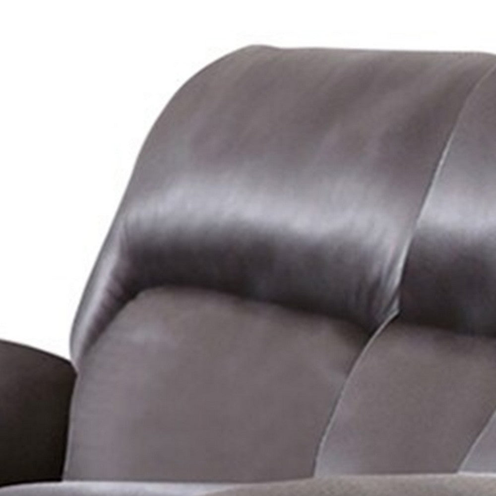 Josy Manual Recliner Loveseat with Console, Dark Gray Faux Leather, 77 Inch - BM342549