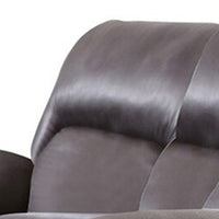Josy Manual Recliner Loveseat with Console, Dark Gray Faux Leather, 77 Inch - BM342549