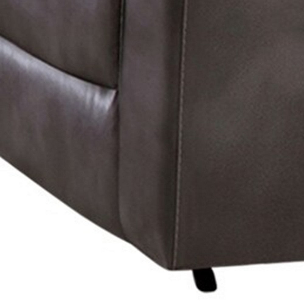 Josy Manual Recliner Loveseat with Console, Dark Gray Faux Leather, 77 Inch - BM342549