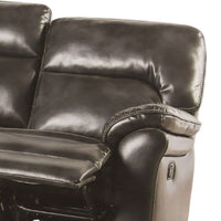 Josy Manual Recliner Sofa, Pillow Top, Dark Gray Faux Leather, 88 Inch - BM342550