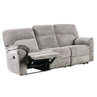 Josy Manual Recliner Sofa, Pillow Top Arms, Light Gray Fabric, 88 Inch - BM342552