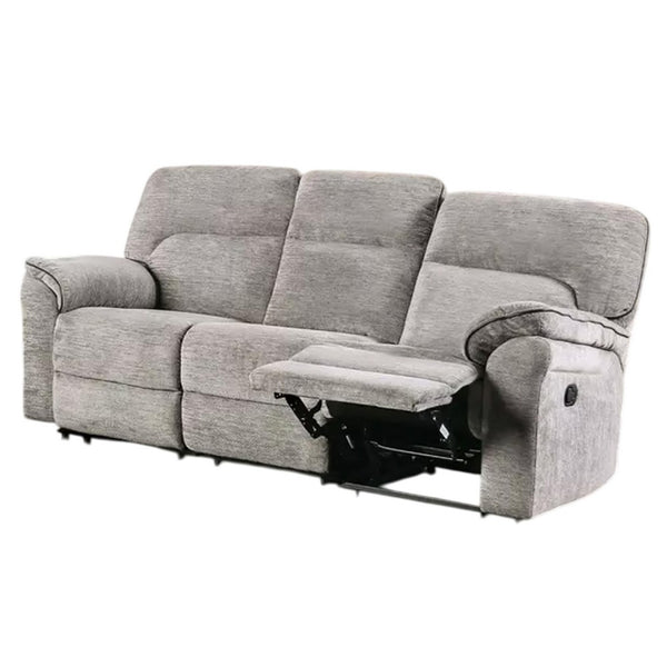 Josy Manual Recliner Sofa, Pillow Top Arms, Light Gray Fabric, 88 Inch - BM342552
