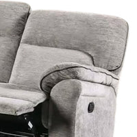 Josy Manual Recliner Sofa, Pillow Top Arms, Light Gray Fabric, 88 Inch - BM342552