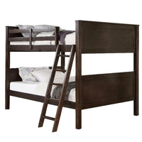 Zedy Full over Full Bunk Bed, Guardrails and Ladder, Walnut Brown - BM342554