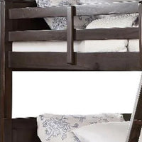Zedy Full over Full Bunk Bed, Guardrails and Ladder, Walnut Brown - BM342554