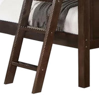 Zedy Full over Full Bunk Bed, Guardrails and Ladder, Walnut Brown - BM342554