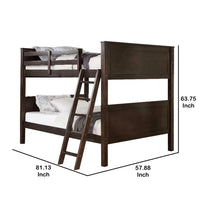 Zedy Full over Full Bunk Bed, Guardrails and Ladder, Walnut Brown - BM342554