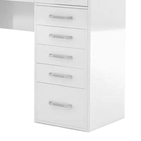 Sheila Vanity Set with Lighted Mirror, Multiple Drawers, White Wood - BM342562