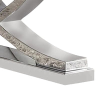 Wety Coffee Table, Faux Marble Top, Chrome Pedestal Base, 51 Inch - BM342571