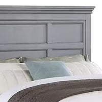 Lile Full Bed with Crown Moulding, Storage Drawers, Gray Solid Wood - BM342594