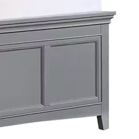 Lile Full Bed with Crown Moulding, Storage Drawers, Gray Solid Wood - BM342594