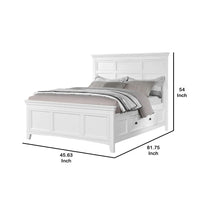 Lile Twin Bed with Side Rail Storage, Crown Molded Details, White Wood - BM342597