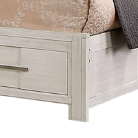 Mimy Queen Bed with Bookcase Headboard, Footboard Storage, White Wood - BM342605