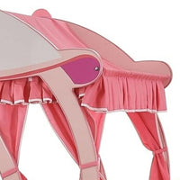 Arine Kids Twin Bed in Pumpkin Carriage Design, High Gloss Pink Wood - BM342610