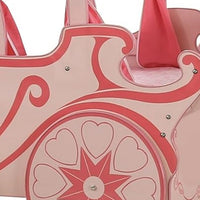 Arine Kids Twin Bed in Pumpkin Carriage Design, High Gloss Pink Wood - BM342610