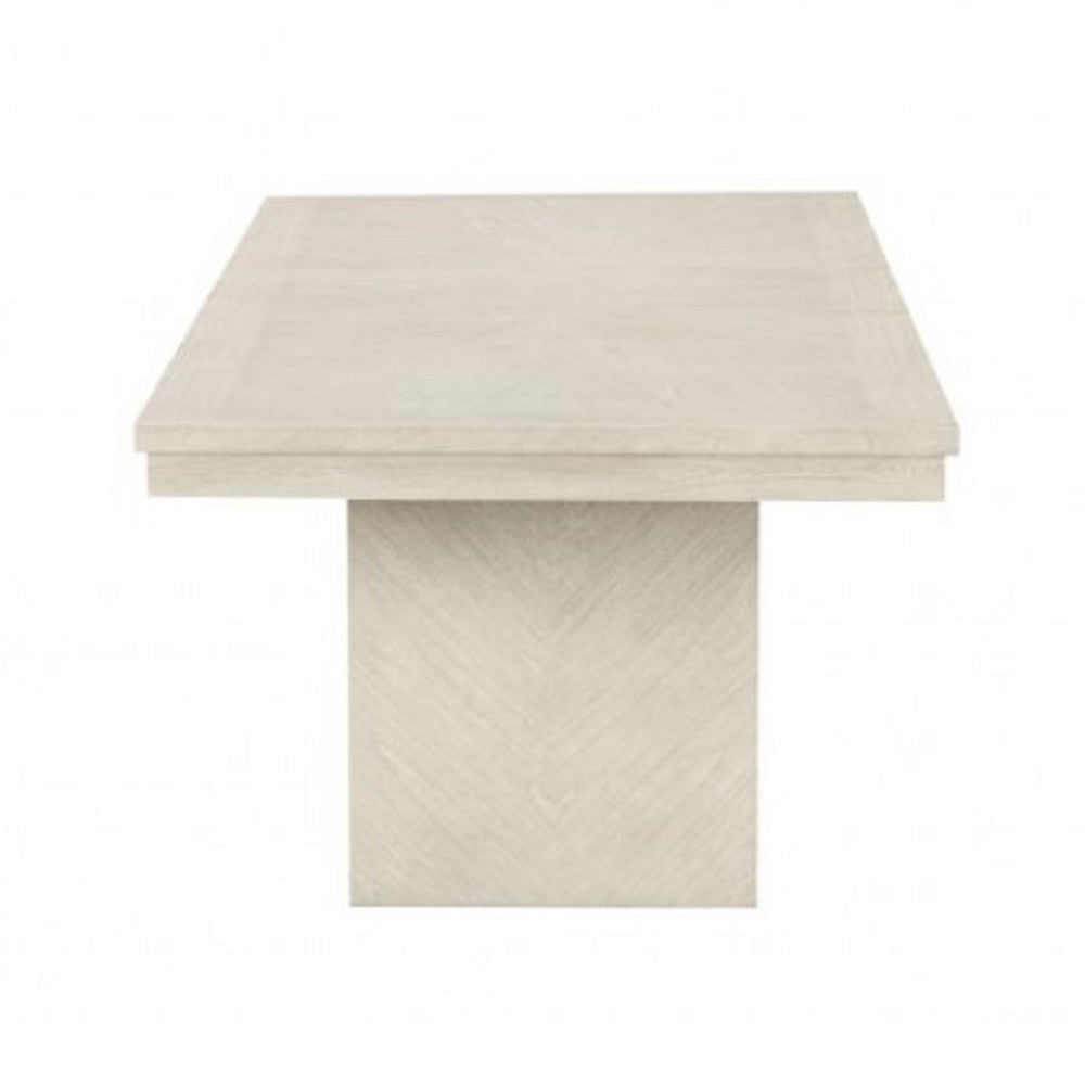 Hagy Dining Table, 76-94 Inch Extendable Top, Natural Brown Panel Legs - BM342627