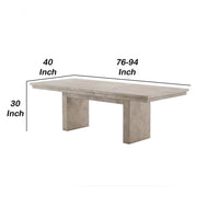Hagy Dining Table, 76-94 Inch Extendable Top, Natural Brown Panel Legs - BM342627