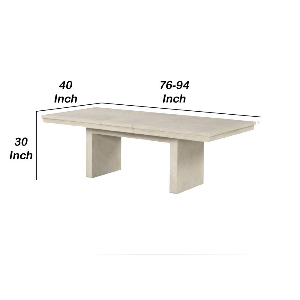 Hagy Dining Table, 76-94 Inch Extendable Top, Natural Brown Panel Legs - BM342627