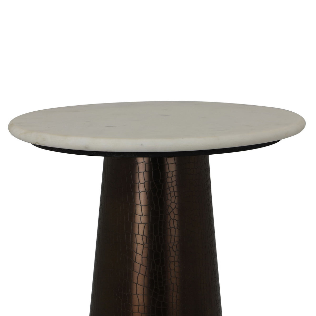 Plant Stand Accent Table, Bronze Metal, White Marble Top, 23 Inch  - BM344397