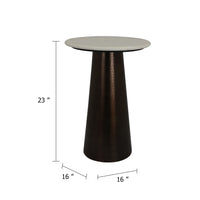Plant Stand Accent Table, Bronze Metal, White Marble Top, 23 Inch  - BM344397