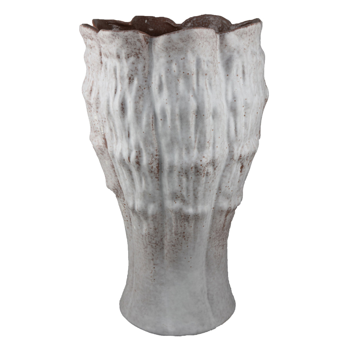 Decorative Vase, Gray Ceramic, Rustic Weathered Finish, 23 Inch Tall  - BM344402