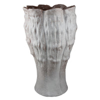 Decorative Vase, Gray Ceramic, Rustic Weathered Finish, 23 Inch Tall  - BM344402