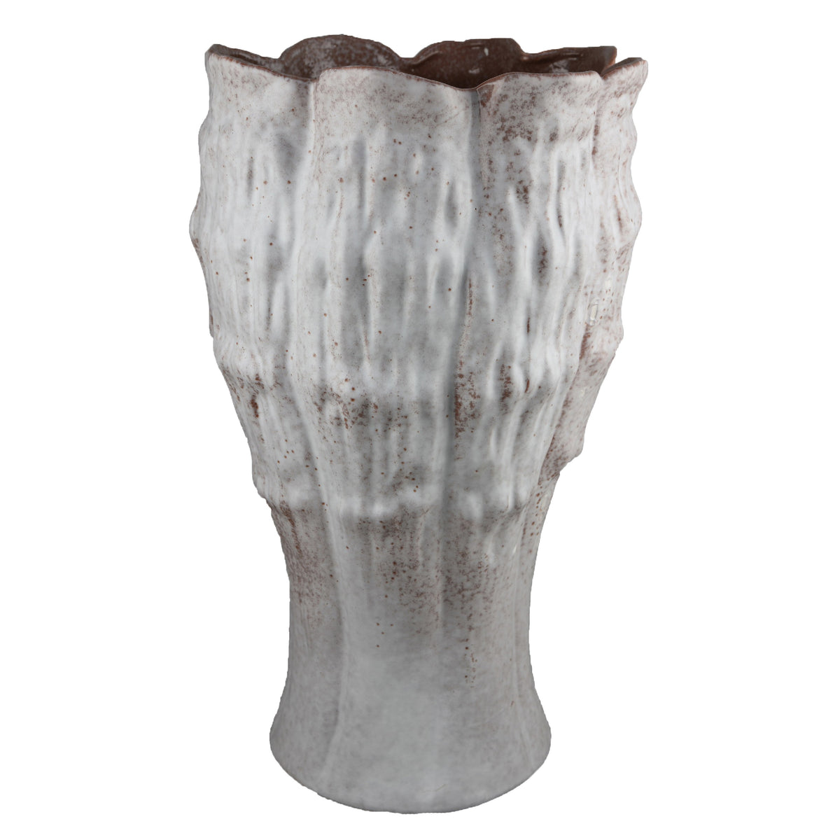 Decorative Vase, Gray Ceramic, Rustic Weathered Finish, 23 Inch Tall  - BM344402