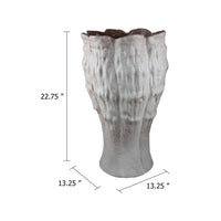 Decorative Vase, Gray Ceramic, Rustic Weathered Finish, 23 Inch Tall  - BM344402