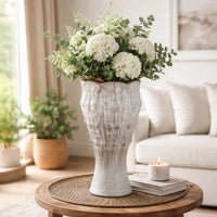 Decorative Vase, Gray Ceramic, Rustic Weathered Finish, 23 Inch Tall  - BM344402