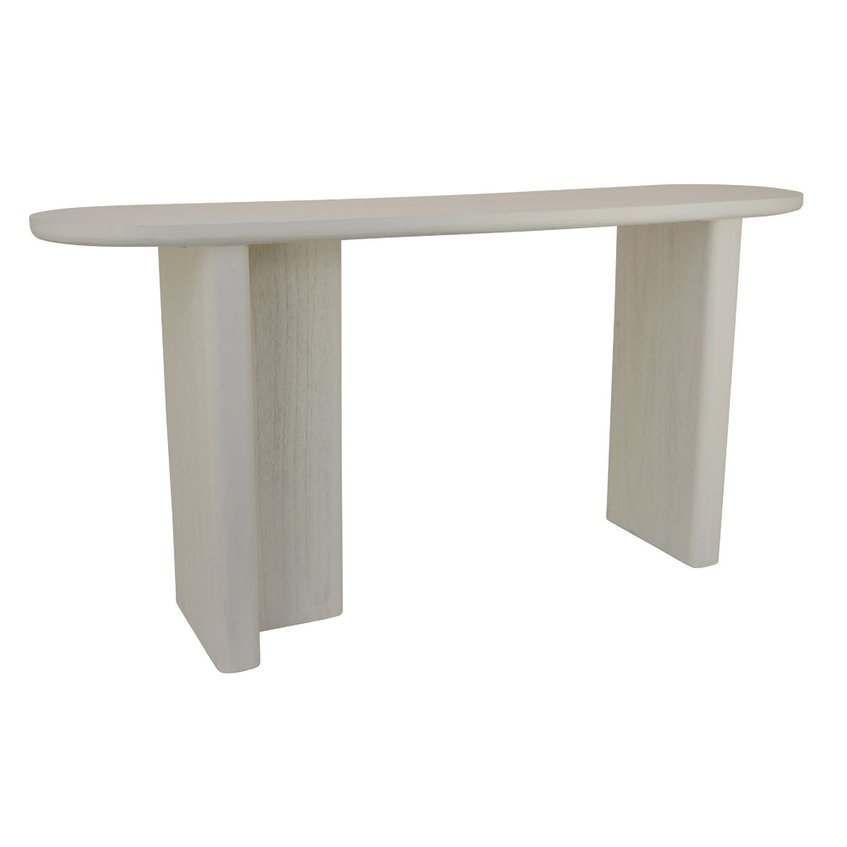 Console Table, White Wood, 63 Inch Rectangular Top with Minimalist Legs  - BM344409