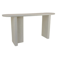 Console Table, White Wood, 63 Inch Rectangular Top with Minimalist Legs  - BM344409