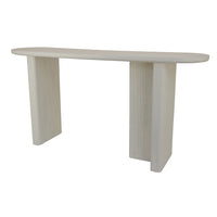 Console Table, White Wood, 63 Inch Rectangular Top with Minimalist Legs  - BM344409
