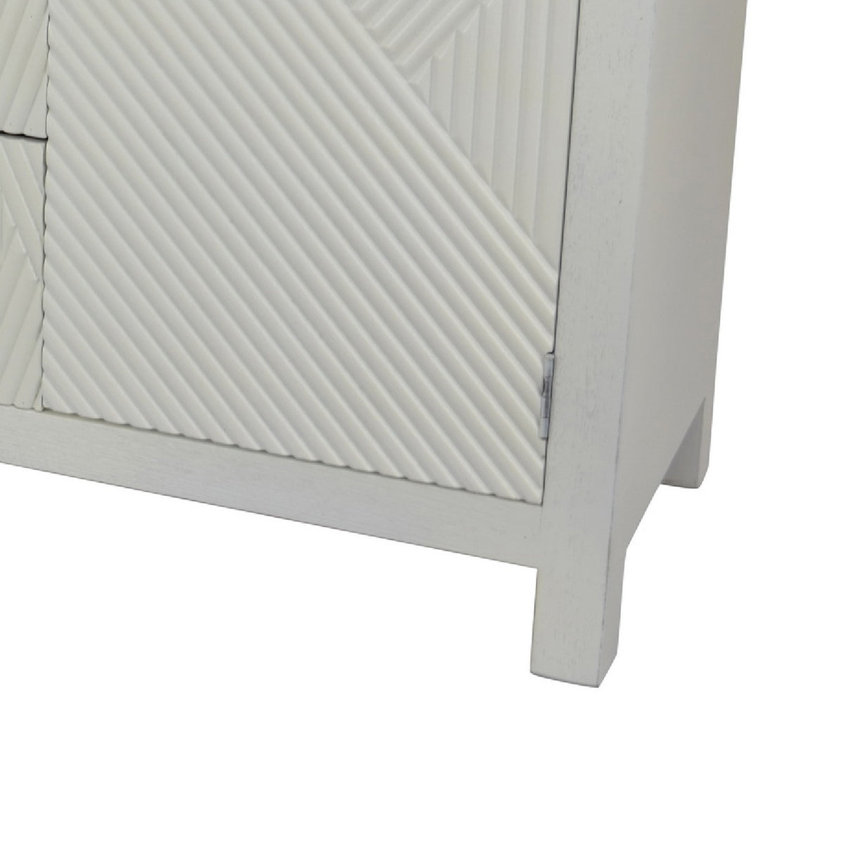 Jack Credenza Sideboard, White Wood, 2 Cabinets and 3 Drawers, 47 Inch  - BM344410
