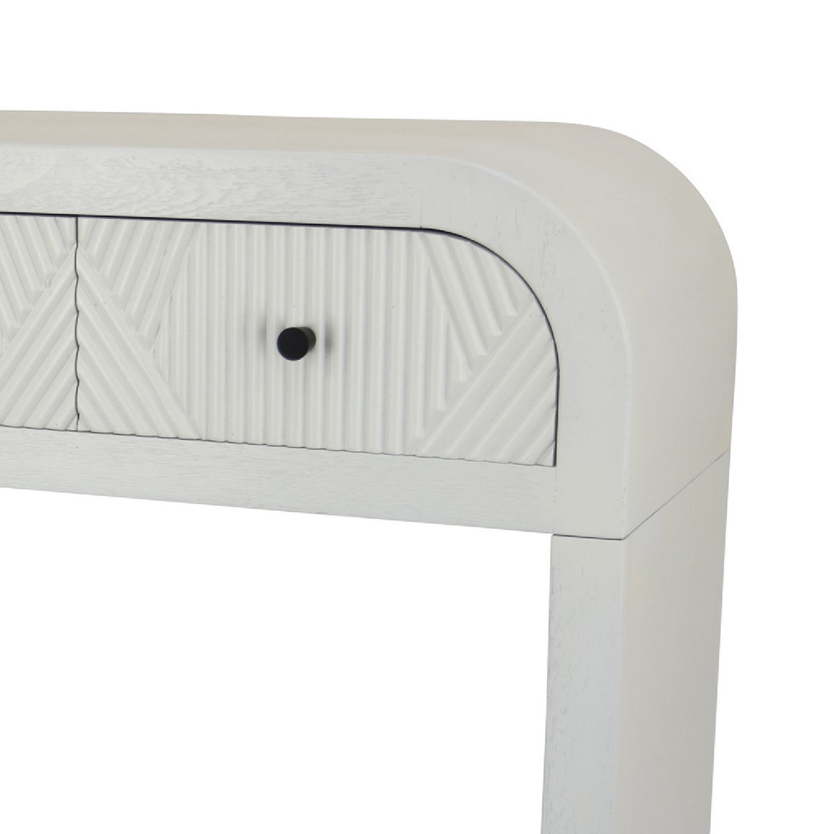 Jack Console Table, White Wood, 3 Drawers and Bottom Shelf, 47 Inch  - BM344411