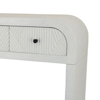 Jack Console Table, White Wood, 3 Drawers and Bottom Shelf, 47 Inch  - BM344411