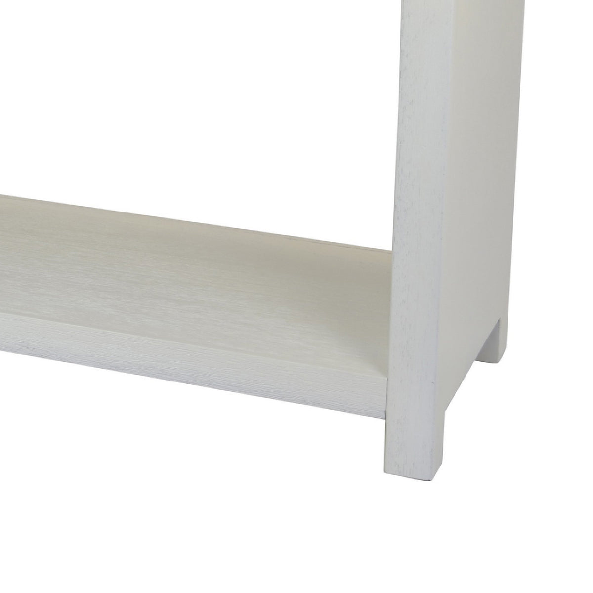 Jack Console Table, White Wood, 3 Drawers and Bottom Shelf, 47 Inch  - BM344411