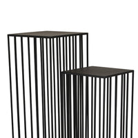 Accent Plant Stand Set of 2, Black Metal Open Frame, 42 and 34 Inch - BM344414