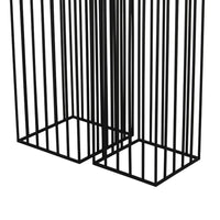 Accent Plant Stand Set of 2, Black Metal Open Frame, 42 and 34 Inch - BM344414