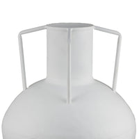Textured Amphora Style Vase, White Metal with Dual Handles, 19 Inch  - BM344418
