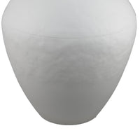 Textured Amphora Style Vase, White Metal with Dual Handles, 19 Inch  - BM344418