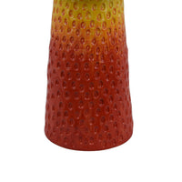 19 Inch Bird Bath, Multicolor Ceramic, Strawberry Pedestal Garden Bowl  - BM344419