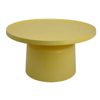 Lumia Plant Stand, Yellow Metal, Minimalist Round Top, 28 Inch  - BM344424