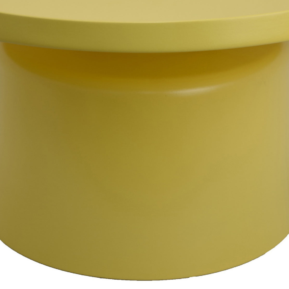 Lumia Plant Stand, Yellow Metal, Minimalist Round Top, 28 Inch  - BM344424