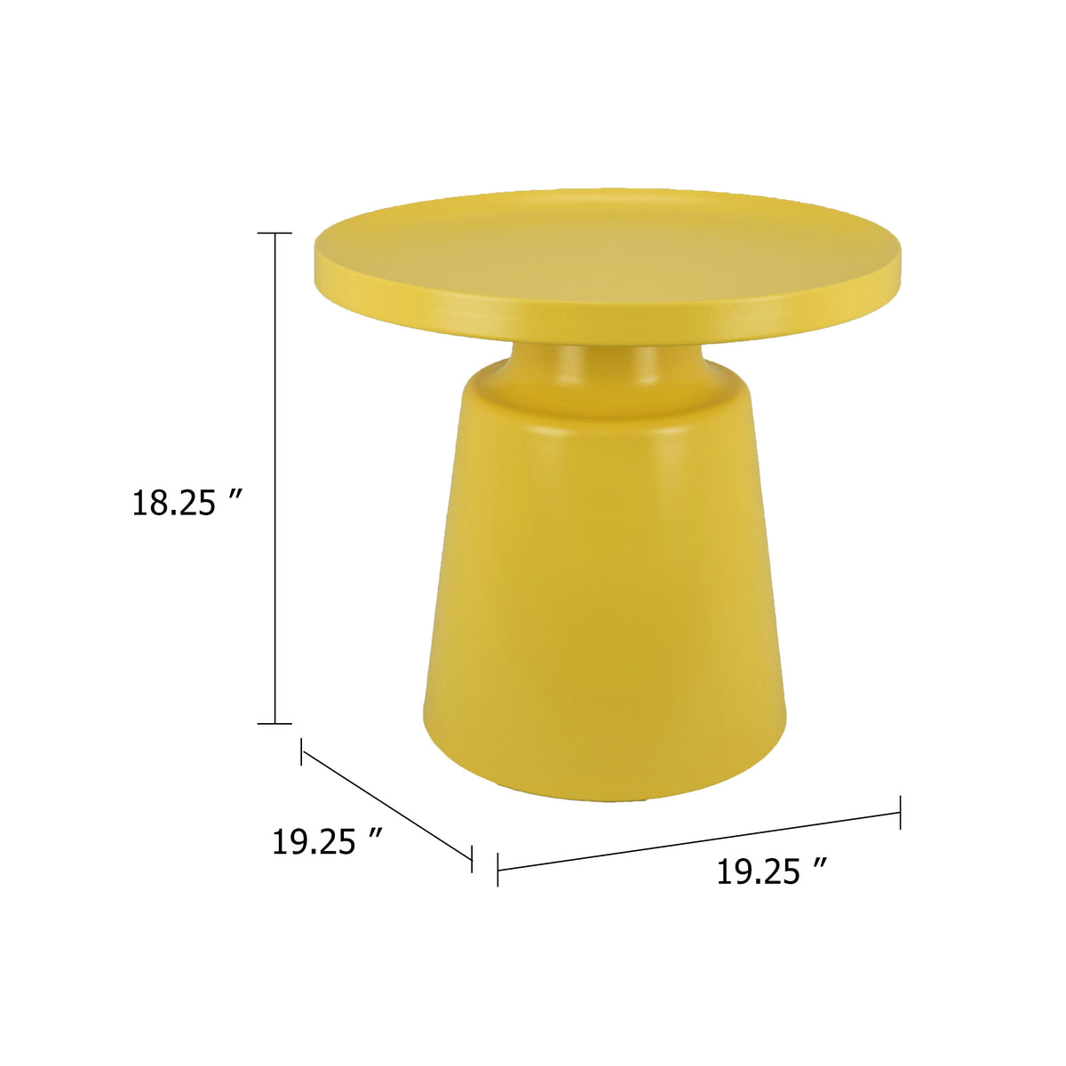 Lumia Plant Stand, Yellow Finish, Raised Rim Top Retro Accent, 19 Inch  - BM344425