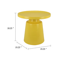 Lumia Plant Stand, Yellow Finish, Raised Rim Top Retro Accent, 19 Inch  - BM344425