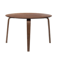 Aby Dining Table, 47 Inch Round Top, Rustic Walnut Brown Splayed Legs