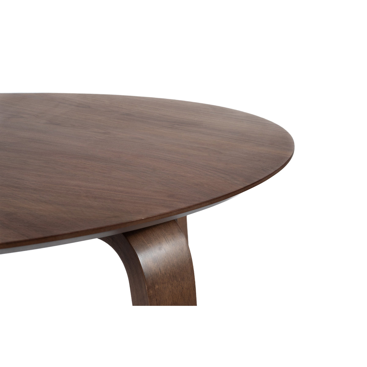 Aby Dining Table, 47 Inch Round Top, Rustic Walnut Brown Splayed Legs
