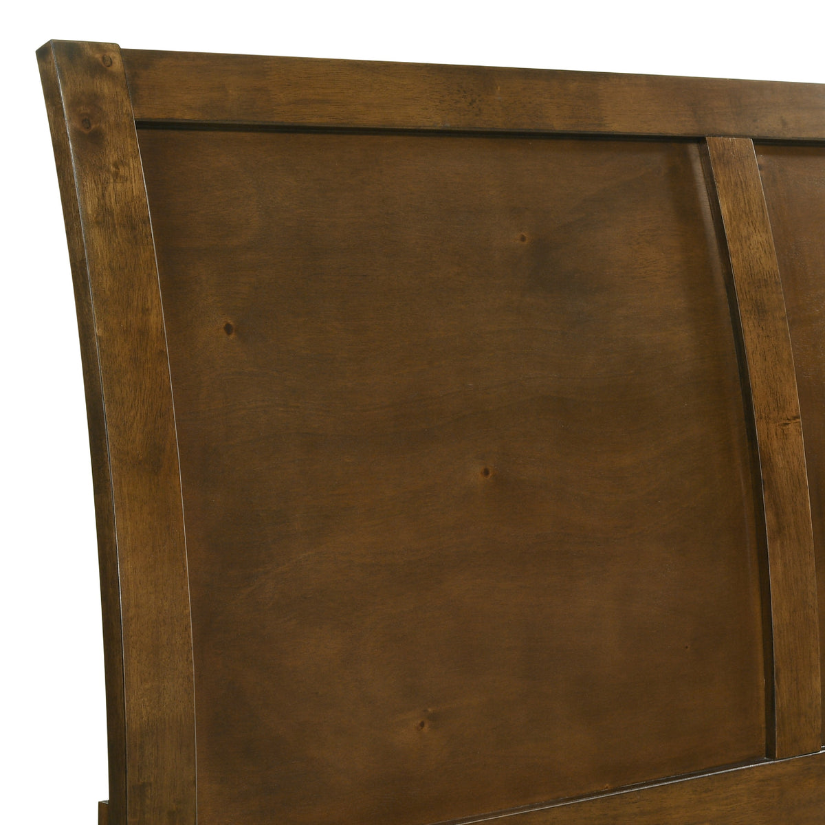 Lary Queen Bed with Sleigh-Style Headboard and Slat Kit, Walnut Brown