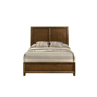 Lary Full Bed with Sleigh-Style Headboard and Slat Kit, Walnut Brown